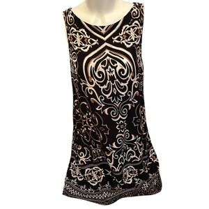 PEPPERMINT BAY Black and White Sleeveless Dress Size M